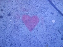 Heart painted on the pavement